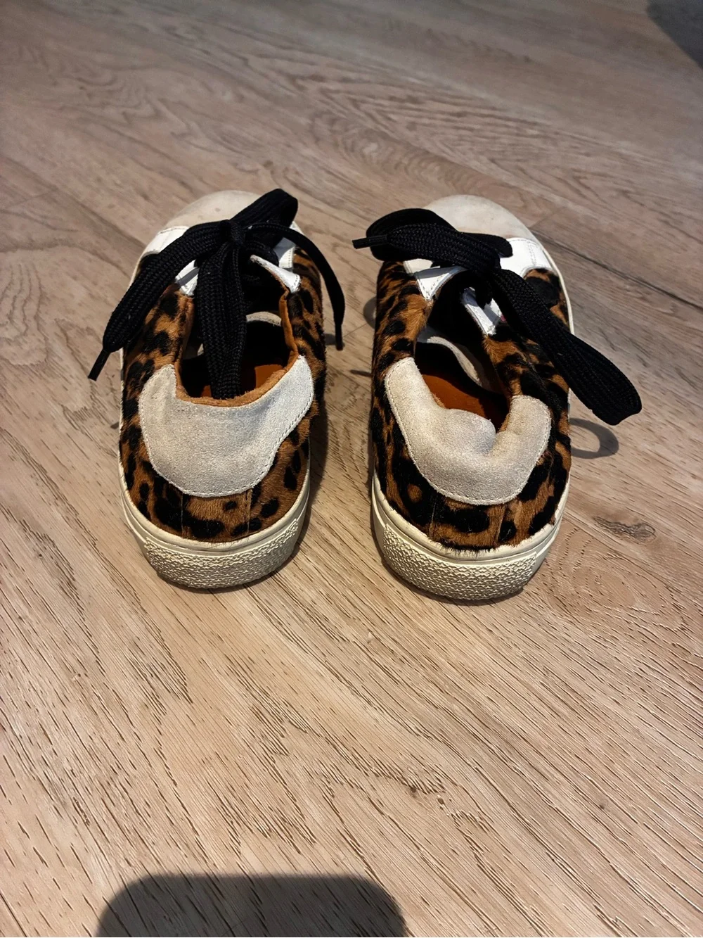 Victoria Beckham Leopard Print Low-Top Sneakers with Black Laces